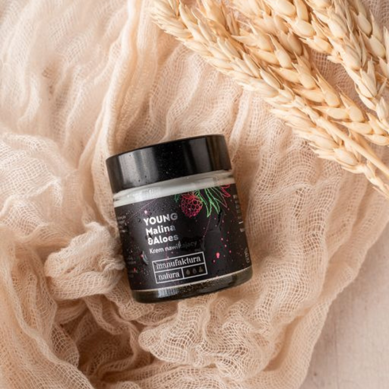 manufaktura-natura-young krem nawilżający-malina-aloes-30-ml-z-aloesem-weganski-odzywczy
