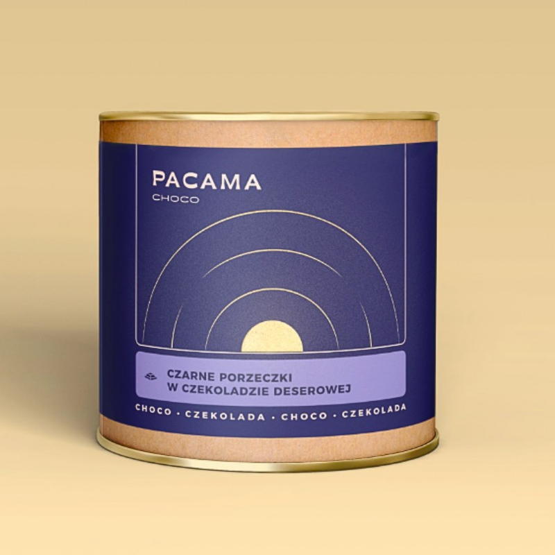 puszka pacama choco czarne porzeczki w czekoladzie deserowej 150g