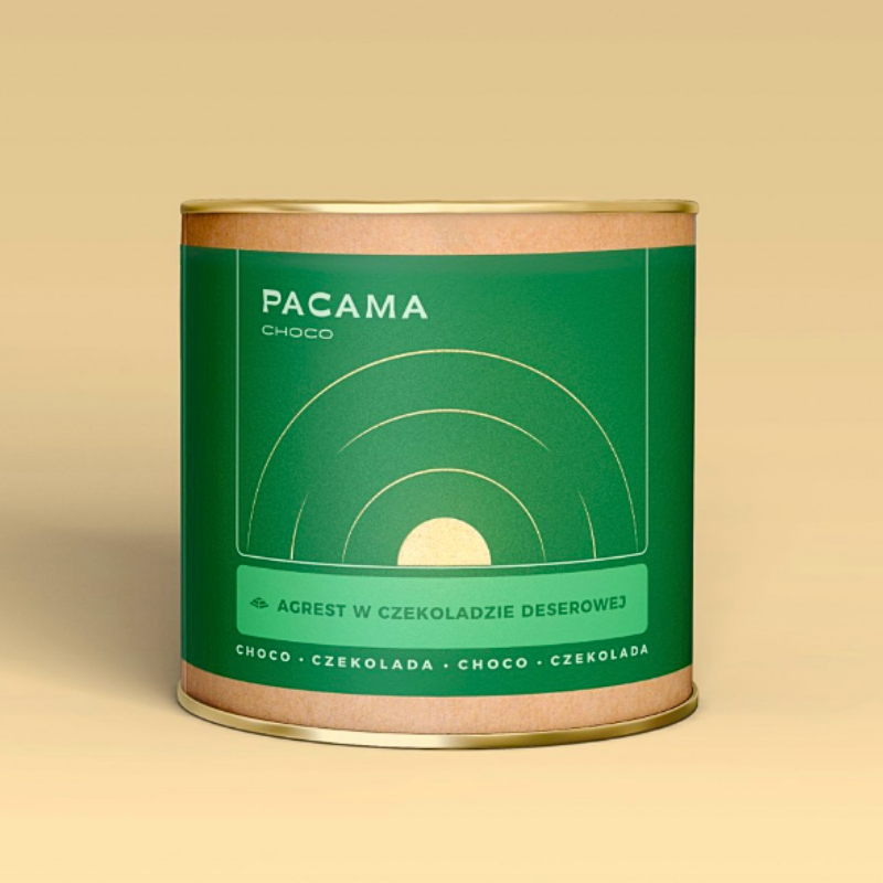 metalowa puszka agrestu w czekoladzie deserowej pacama choco