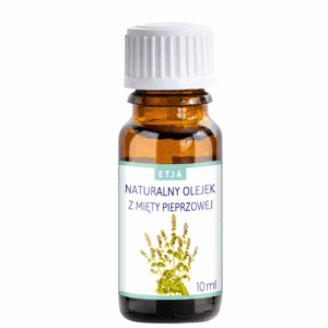 naturalny olejek eteryczny z mięty pieprzowej Etja 10 ml w szklanej butelce do inhalacji, sauny i masażu