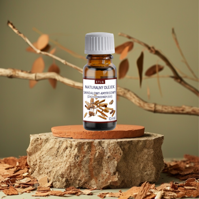 naturalny olejek eteryczny sandałowy amyrisowy Etja 10 ml do dyfuzora, kominka i pielęgnacji skóry